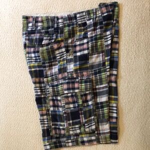 Old Navy Blue and Green Cargo Shorts with Patchwork Design